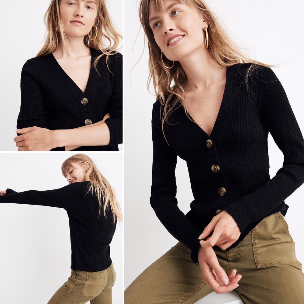 Madewell Shrunken Ribbed Cardigan Sweater - Picture 6 of 6